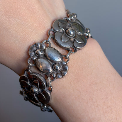 Georg Jensen Sterling Floral Bracelet Design No. 27