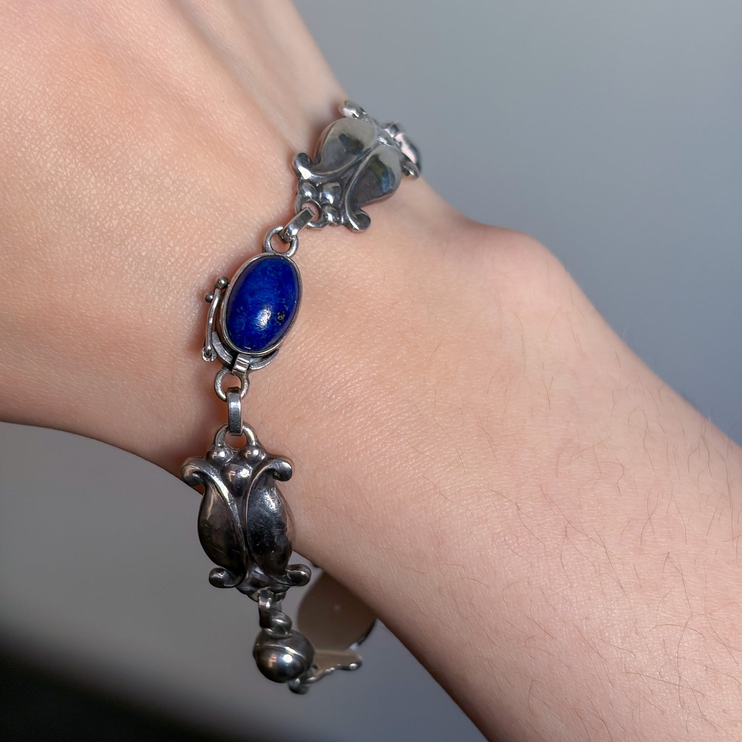 Georg Jensen Sterling Silver Bracelet with Lapis No. 11