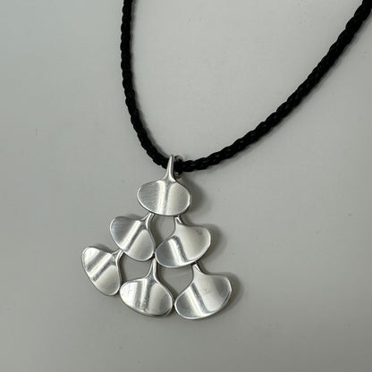 Estate Ib Bluitgen Sterling Silver Modernist Six Teardrop Tree Pendant No 15B