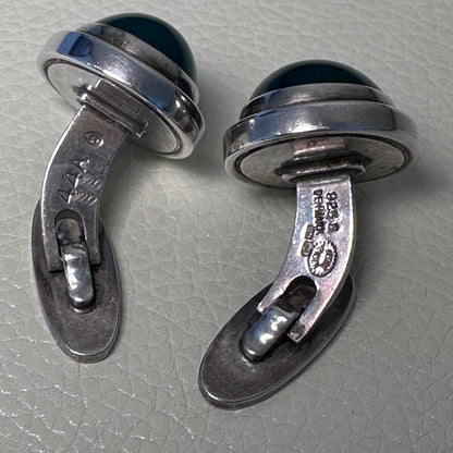 Esate Georg Jensen Sterling Silver Cufflinks with Chrysoprase by Harald Nielsen No 44A