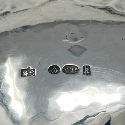 Estate Georg Jensen Sterling Silver Jar with Four Blossoms of Amethyst