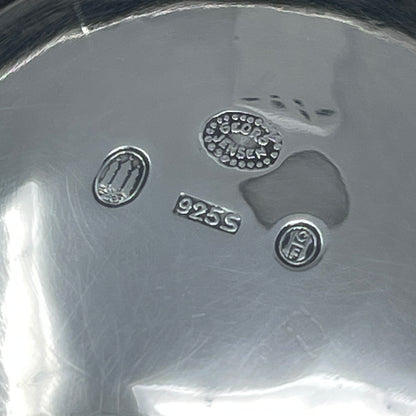 Estate Georg Jensen Sterling Silver Jar with Four Blossoms of Amethyst