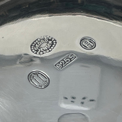 Estate Georg Jensen Sterling Silver Jar with Four Blossoms of Amethyst