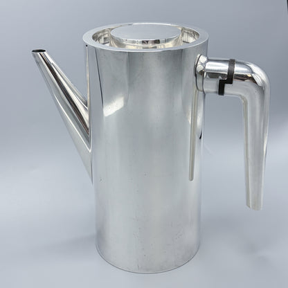 Estate Sterling Silver Georg Jensen Large Coffee Pot 1064 with Inlaid Ebony Handle
