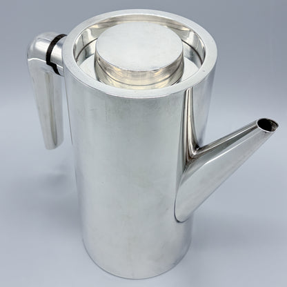 Estate Sterling Silver Georg Jensen Large Coffee Pot 1064 with Inlaid Ebony Handle