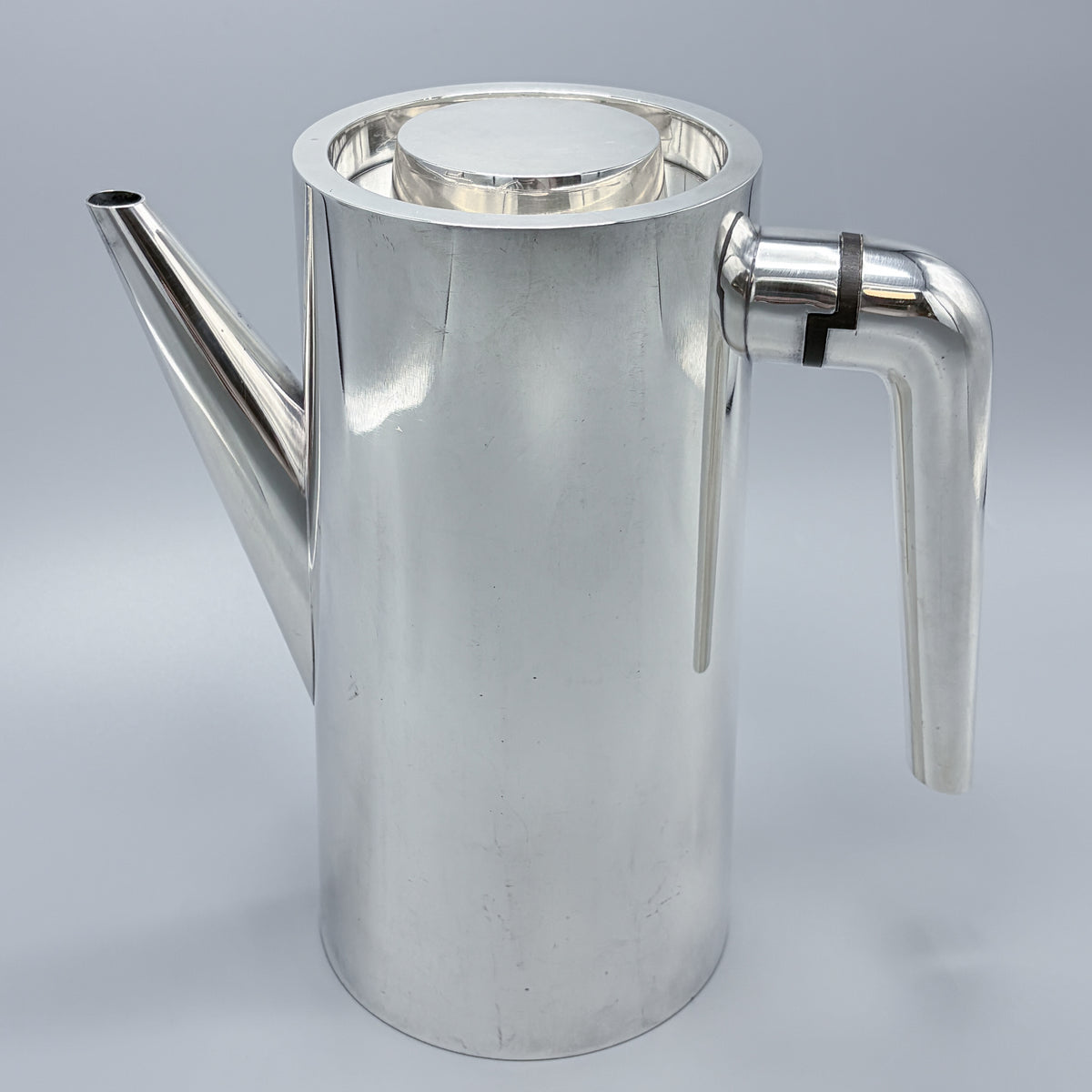 Estate Sterling Silver Georg Jensen Large Coffee Pot 1064 with Inlaid Ebony Handle