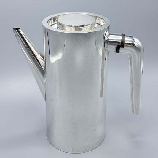 Estate Sterling Silver Georg Jensen Large Coffee Pot 1064 with Inlaid Ebony Handle