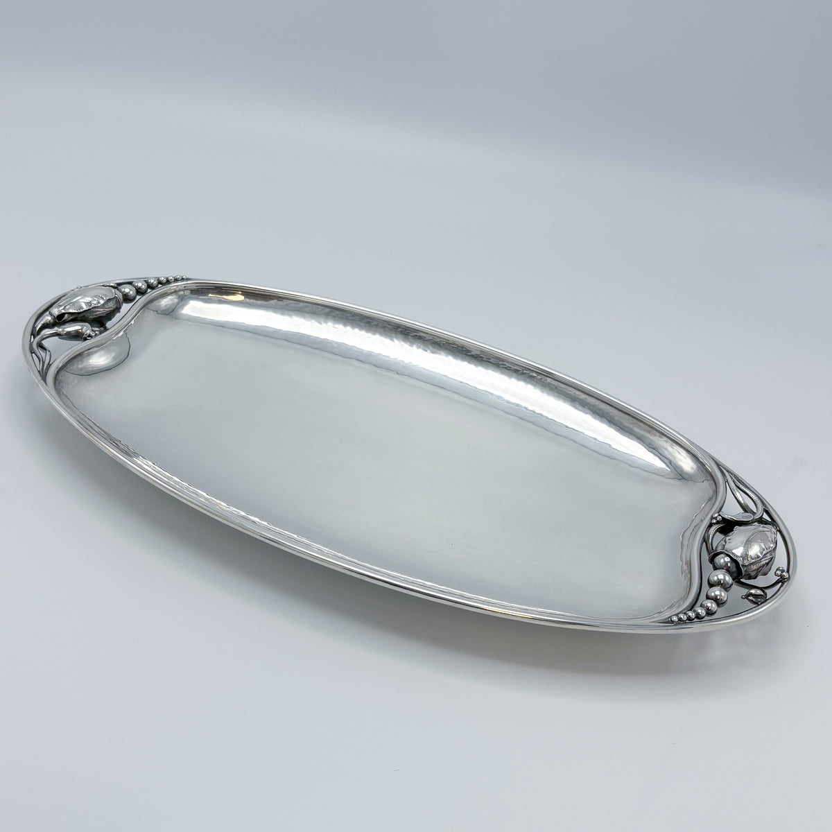 Estate Sterling Silver Georg Jensen Blossom Oval Bread Dish No. 2D
