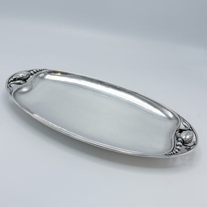 Estate Sterling Silver Georg Jensen Blossom Oval Bread Dish No. 2D