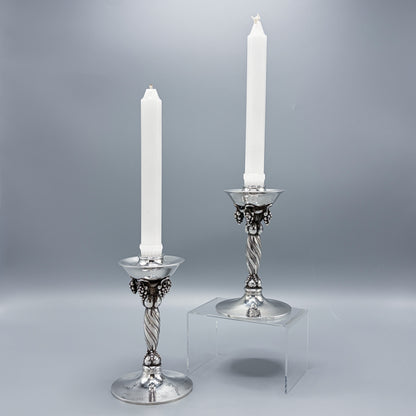 Estate Georg Jensen Sterling Silver Grape Candlesticks No. 263A