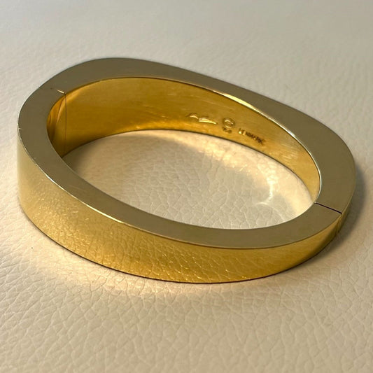 Estate Georg Jensen 18K Gold Modernist Bangle by Hans Hansen