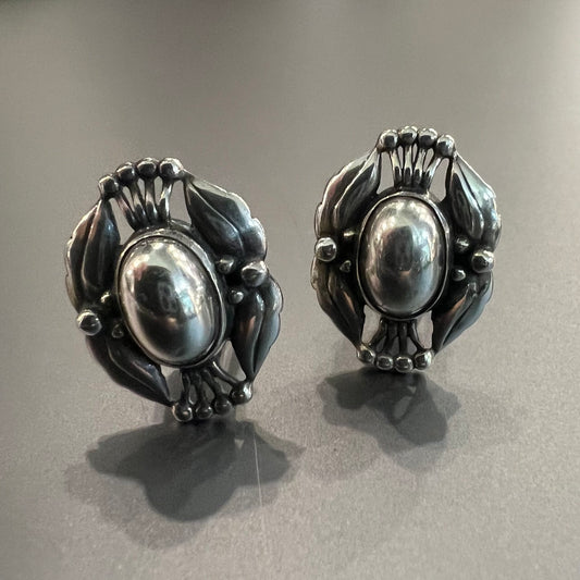 Georg Jensen Heritage Sterling Silver (2000 Earrings) Clip On's, (Denmark)