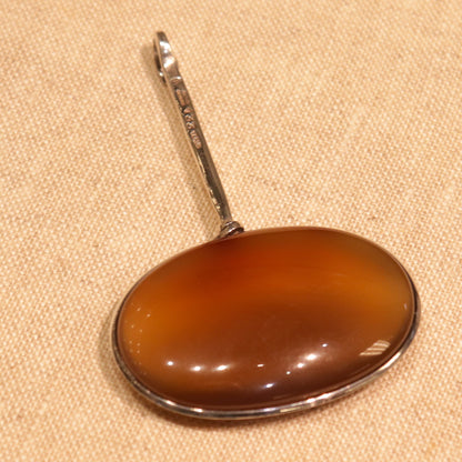 Georg Jensen Sterling Silver Neck Ring No. 174 with No. 131 Rutilated Quartz and No. 133 Striped Agate Pendants by Vivianna Torun