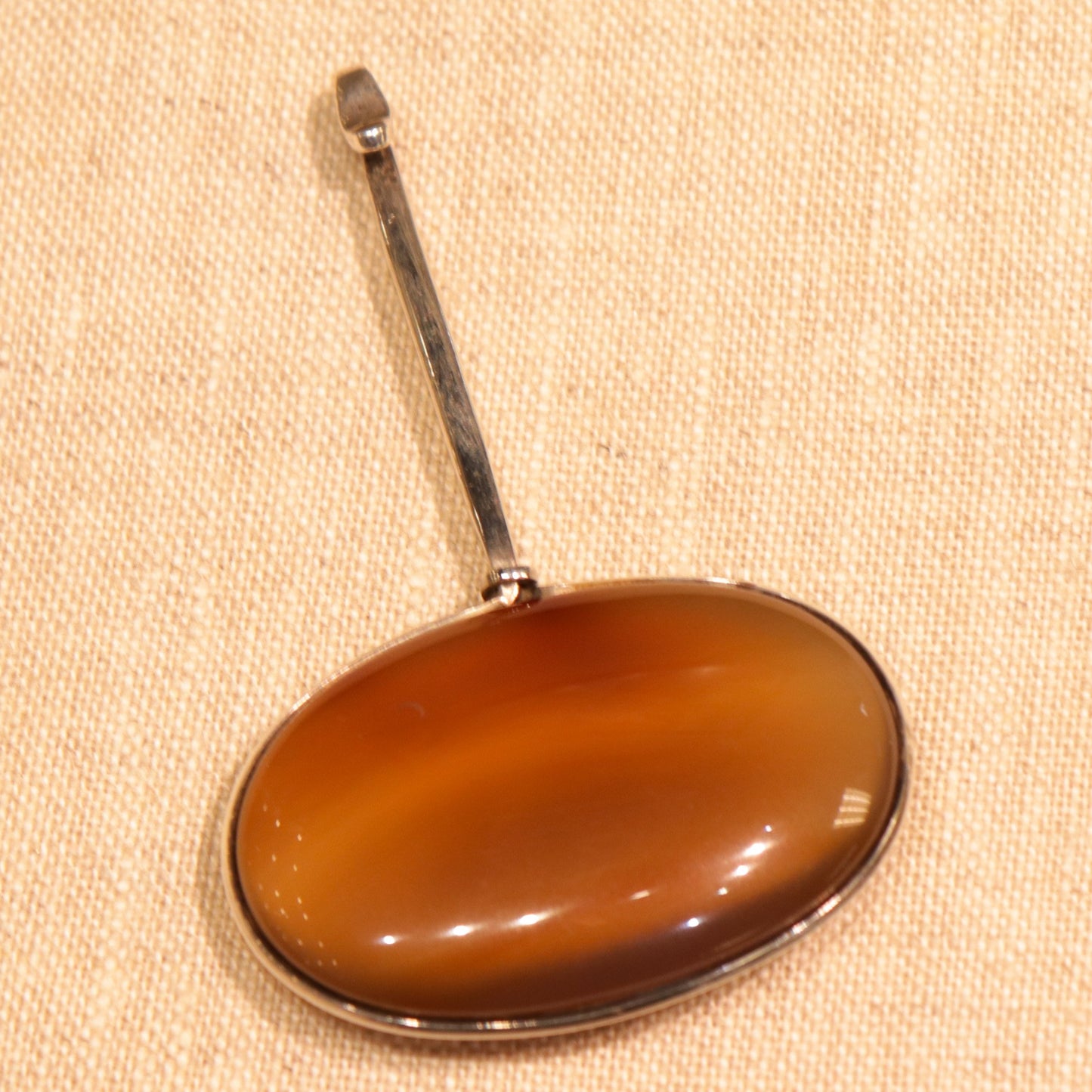 Georg Jensen Sterling Silver Neck Ring No. 174 with No. 131 Rutilated Quartz and No. 133 Striped Agate Pendants by Vivianna Torun