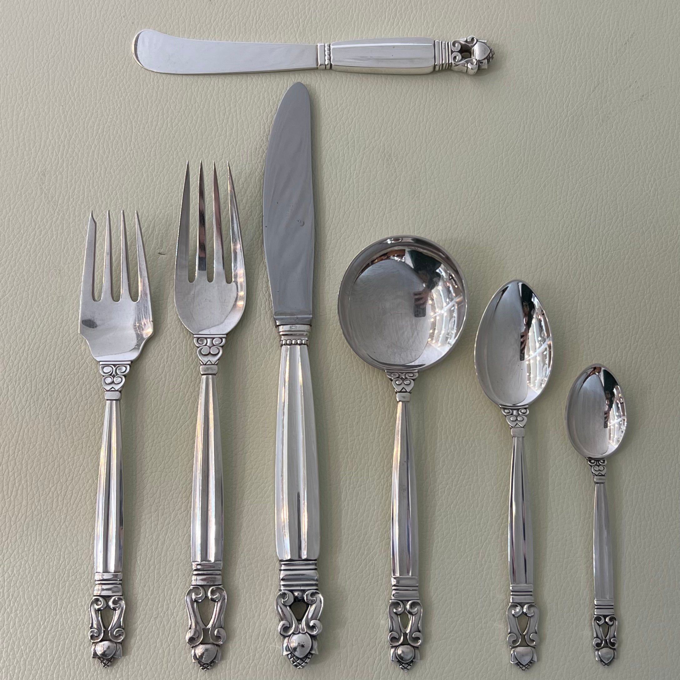 Estate Georg Jensen Sterling Silver Flatware in the