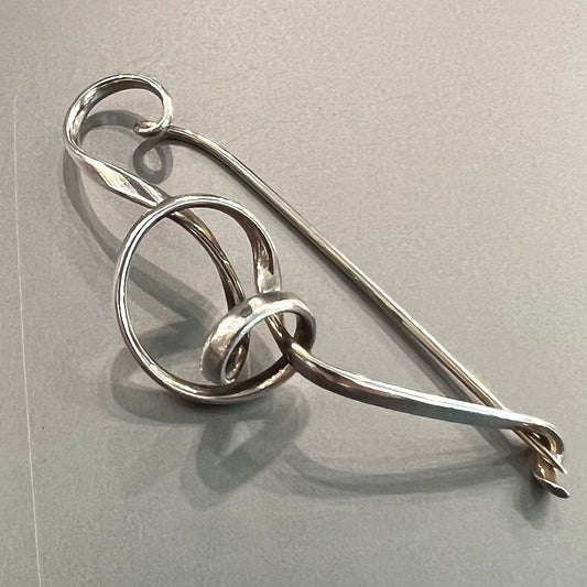 Georg Jensen Sterling Silver "Forget Me Knot" Brooch No. 384 by Vivianna Torun