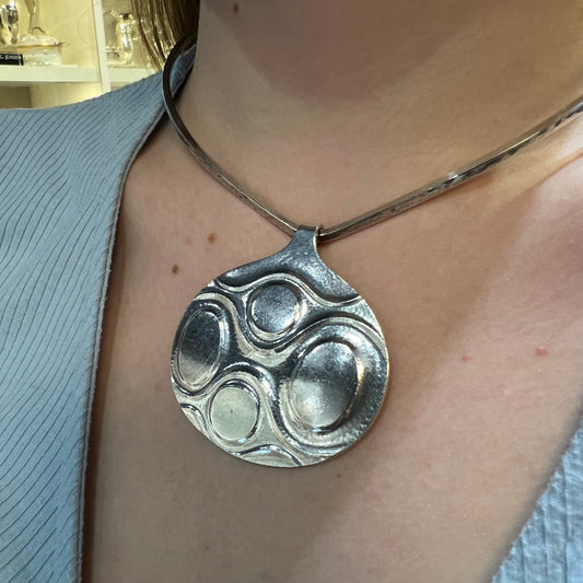 Georg Jensen Sterling Silver Modernist Pendant Design No. 119 by Ibe Dahlquist