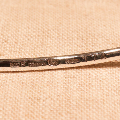 Georg Jensen Sterling Silver Neck Ring No. 174 with No. 131 Rutilated Quartz and No. 133 Striped Agate Pendants by Vivianna Torun