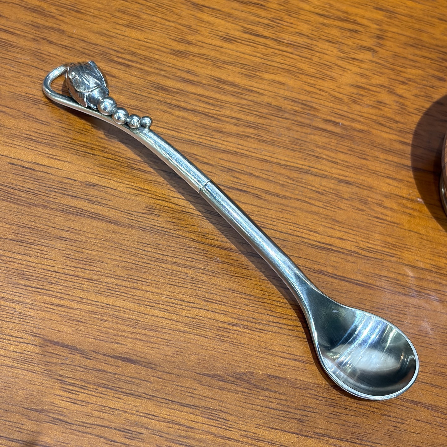 Rare Sterling Silver Georg Jensen "Blossom" Condiment Set with Mustard Pot, Salt & Pepper Shakers no 2A