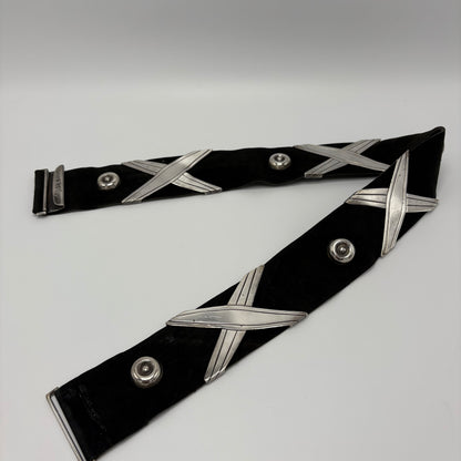 Estate 940 Silver "Georgia O'Keeffe " Cross & Button Belt Belt by Hector Aguilar