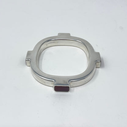 Estate Georg Jensen Sterling Silver Bangle with Inlaid Carnelian by Kim Naver No 254