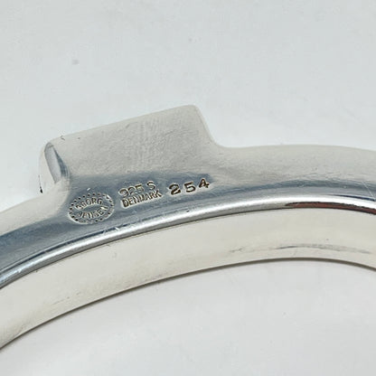 Estate Georg Jensen Sterling Silver Bangle with Inlaid Carnelian by Kim Naver No 254