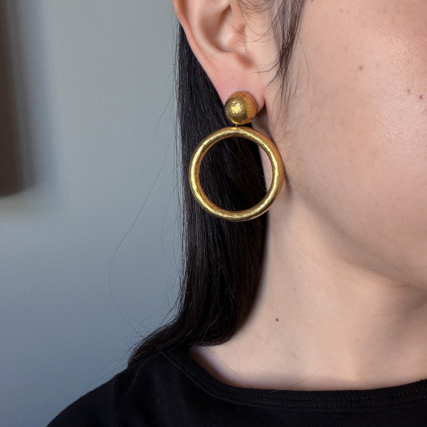 Estate Paloma Picasso for Tiffany & Co. 18k Yellow Gold Circle Drop Earrings