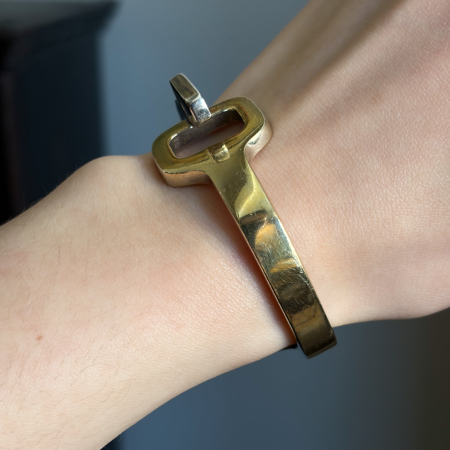 Estate Sterling Silver and Vermeil Bracelet