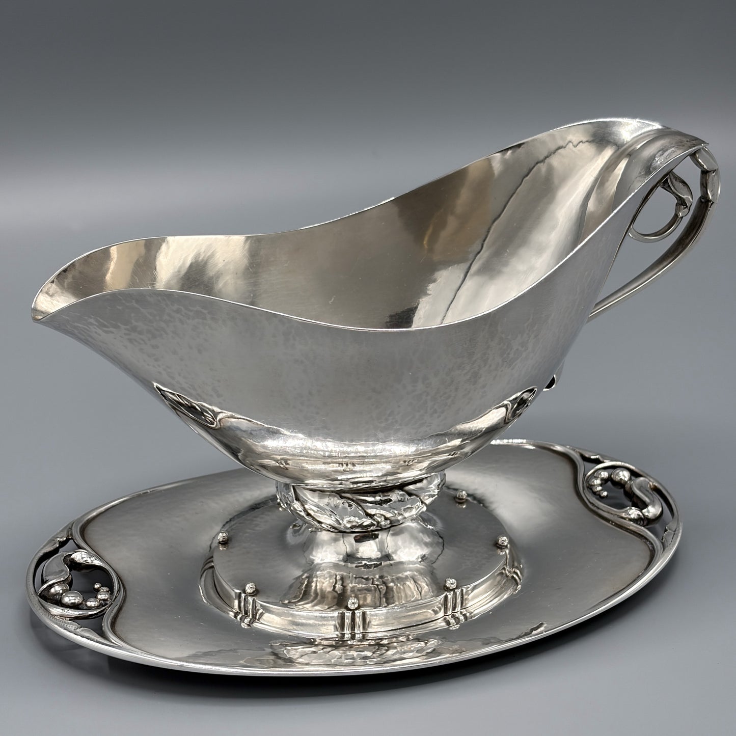 Estate Sterling Silver Sauce Boat with Underliner by Georg Jensen No 177A