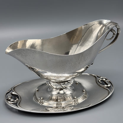 Estate Sterling Silver Sauce Boat with Underliner by Georg Jensen No 177A