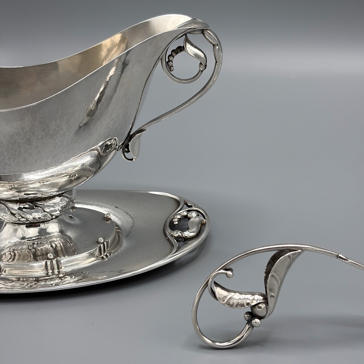 Estate Sterling Silver Sauce Boat with Underliner by Georg Jensen No 177A