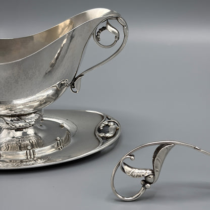 Estate Sterling Silver Sauce Boat with Underliner by Georg Jensen No 177A