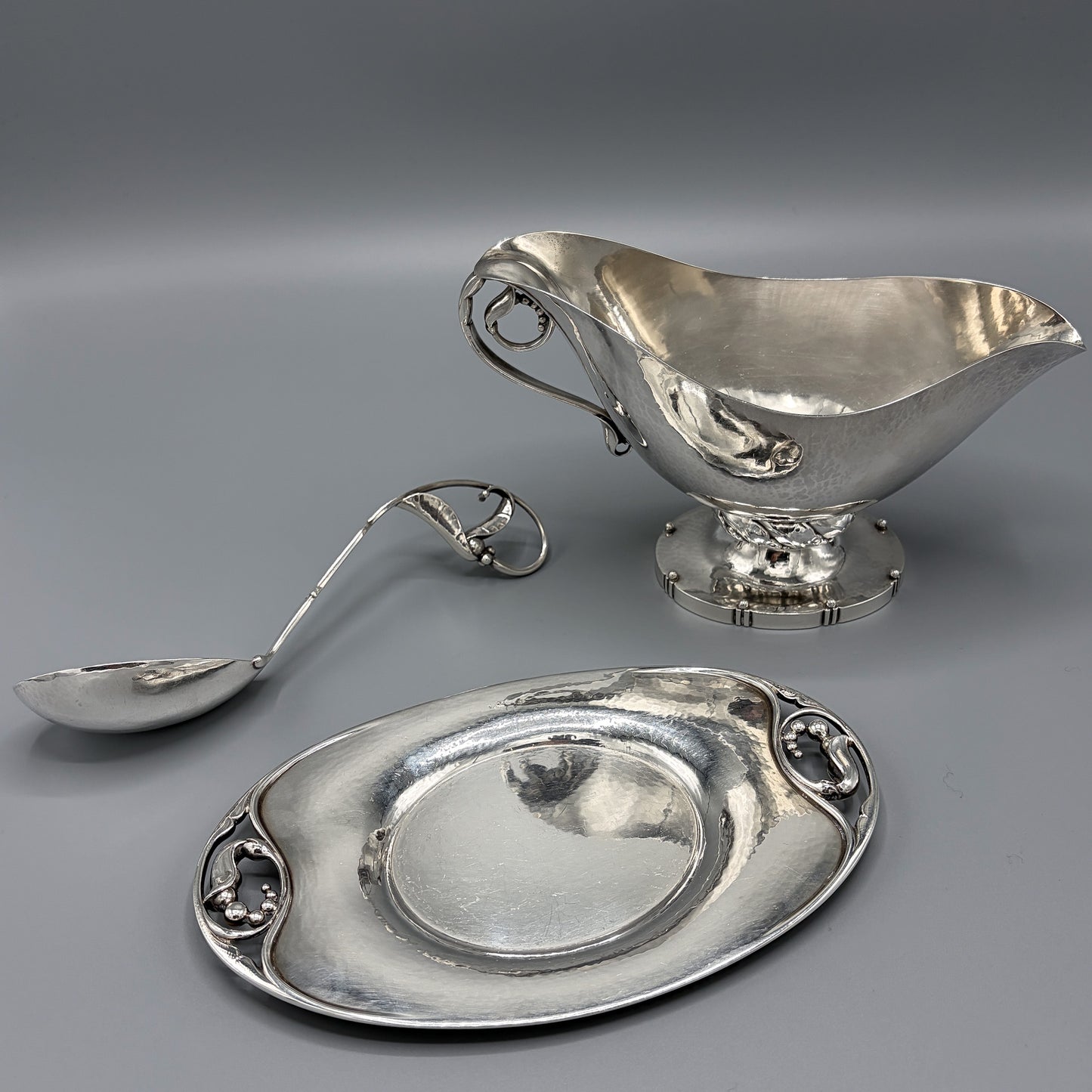 Estate Sterling Silver Sauce Boat with Underliner by Georg Jensen No 177A