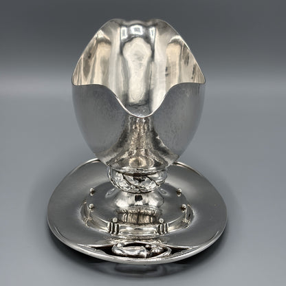 Estate Sterling Silver Sauce Boat with Underliner by Georg Jensen No 177A