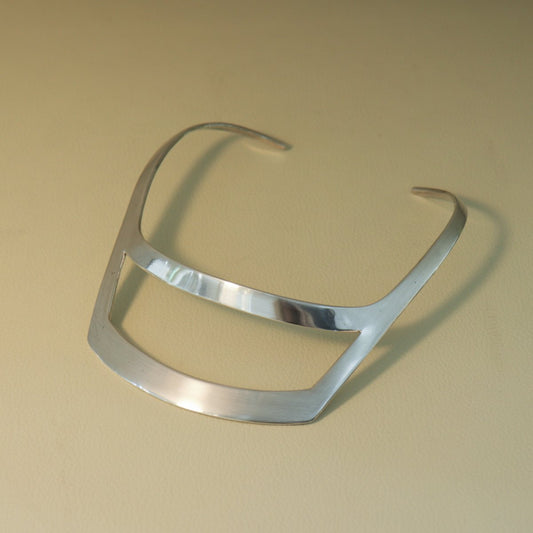 H. Pozzo French Silver Modernist Neck Ring
