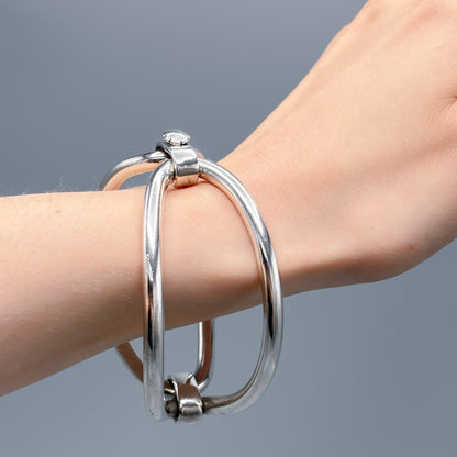 Hans Hansen Modernist Hinged Screw Closure Bangle no 255