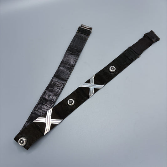 Estate Sterling Silver "Georgia O'Keeffe " Cross & Button Belt Belt by Hector Aguilar