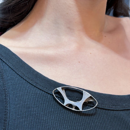 Estate Sterling Silver Retro Futurist Brooch by Helen Adelman