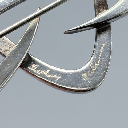 Estate Sterling Silver Retro Futurist Brooch by Helen Adelman