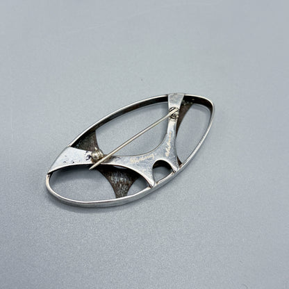 Estate Sterling Silver Retro Futurist Brooch by Helen Adelman
