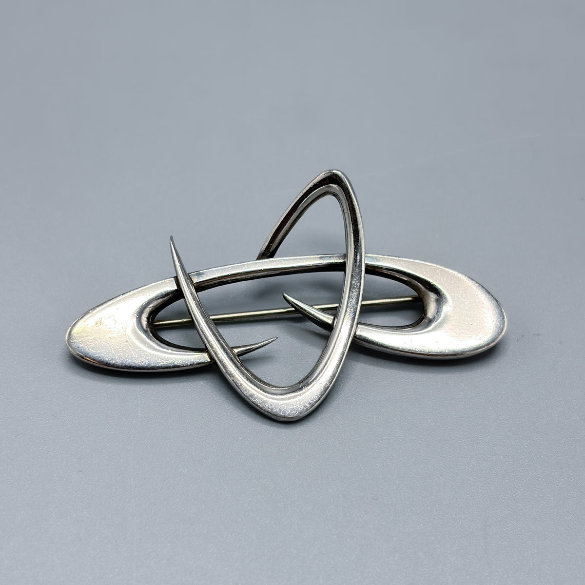 Estate Sterling Silver Retro Futurist Brooch by Helen Adelman