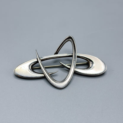 Estate Sterling Silver Retro Futurist Brooch by Helen Adelman