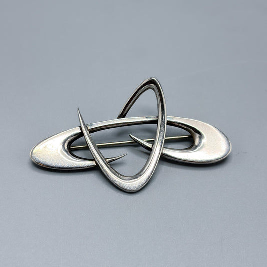 Estate Sterling Silver Retro Futurist Brooch by Helen Adelman