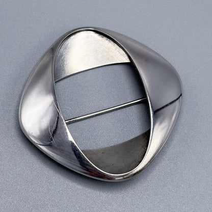 Estate Georg Jensen Sterling Silver Modernist Brooch Design No. 368 by Henning Koppel