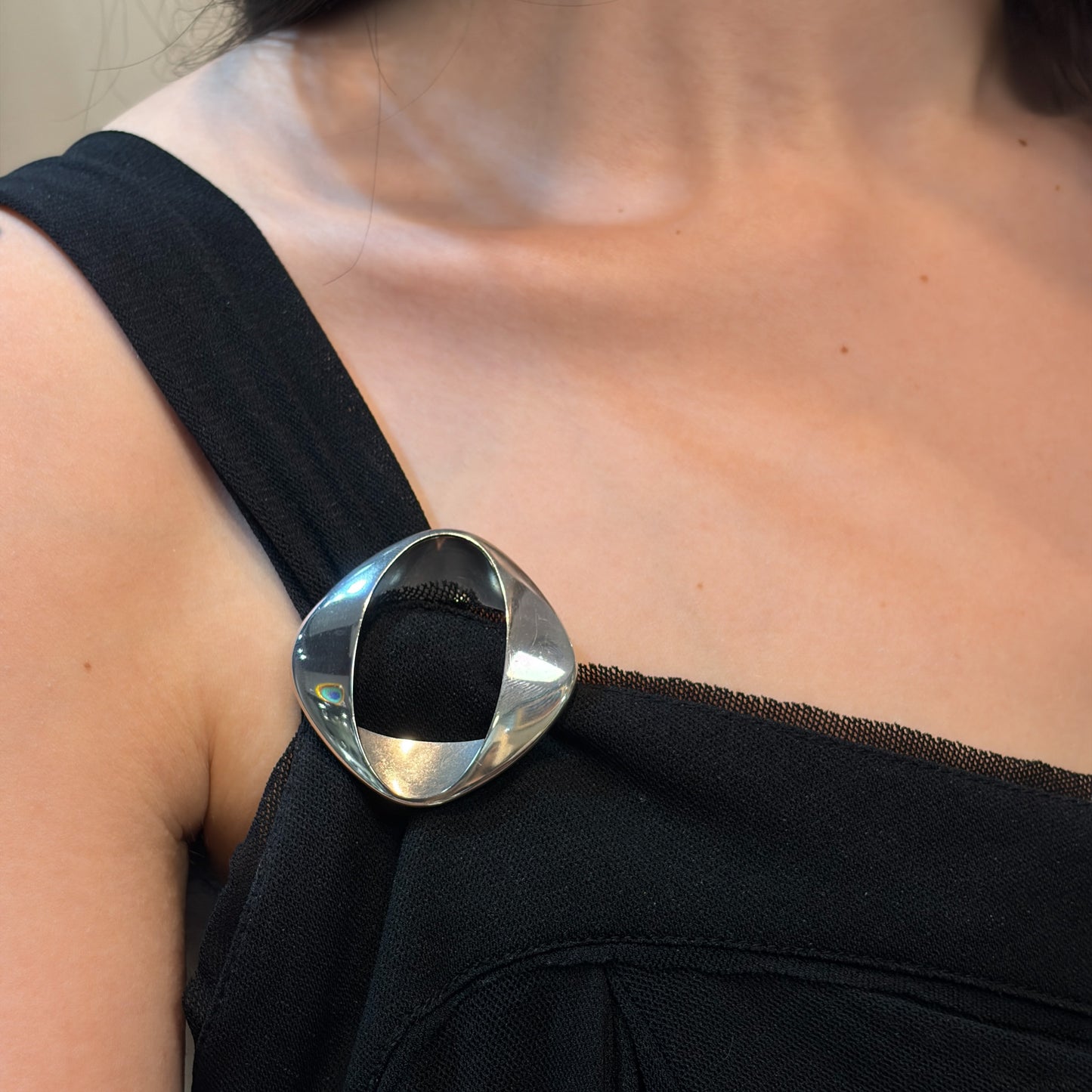 Estate Georg Jensen Sterling Silver Modernist Brooch Design No. 368 by Henning Koppel