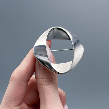 Estate Georg Jensen Sterling Silver Modernist Brooch Design No. 368 by Henning Koppel