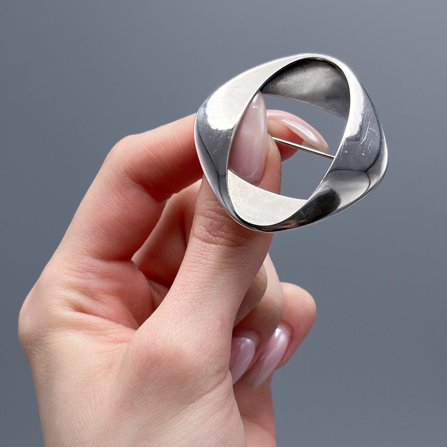 Estate Georg Jensen Sterling Silver Modernist Brooch Design No. 368 by Henning Koppel
