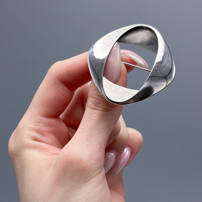 Estate Georg Jensen Sterling Silver Modernist Brooch Design No. 368 by Henning Koppel