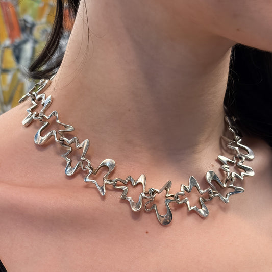 Estate Georg Jensen Sterling Silver "Splash" Necklace  by Henning Koppel No. 88B