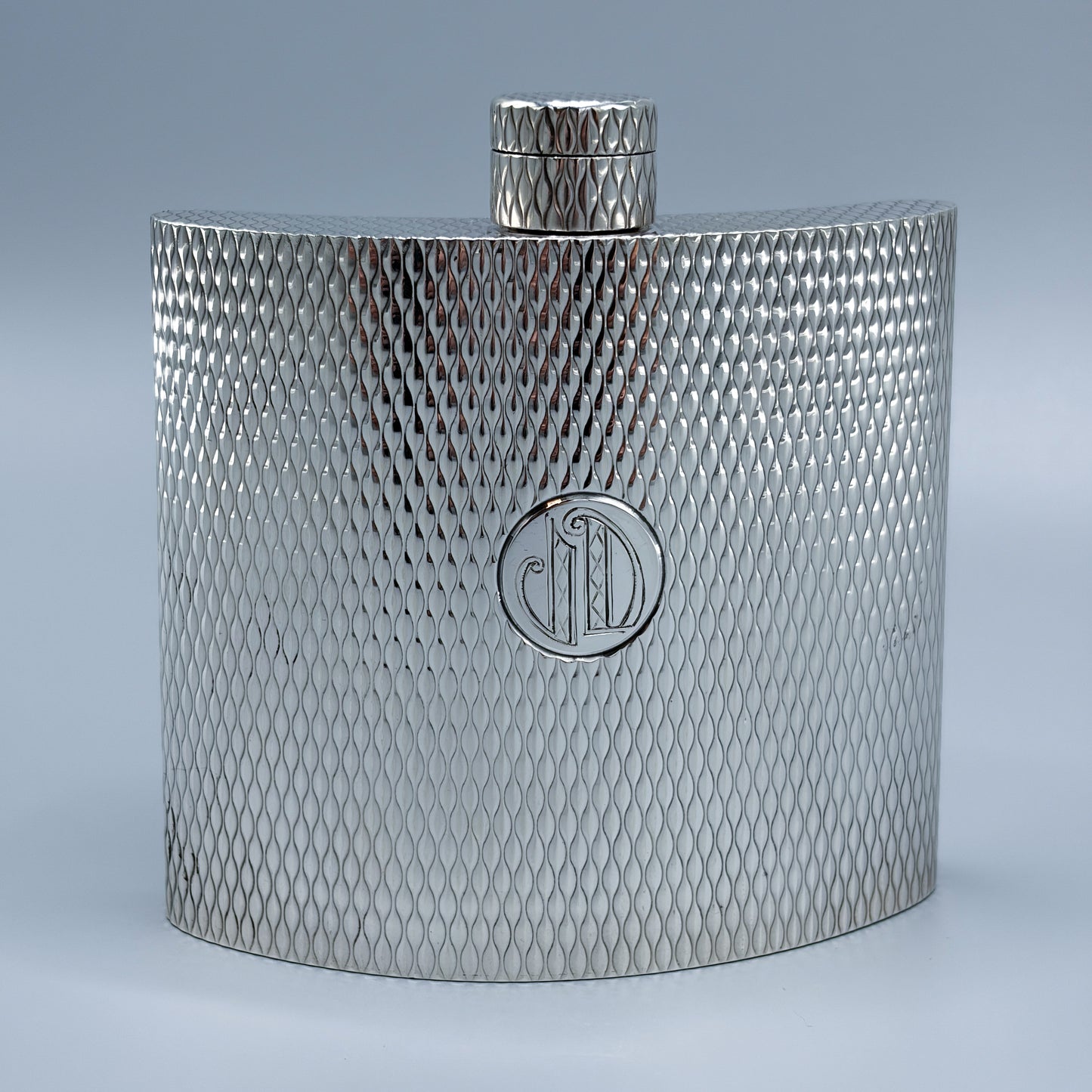 Estate Sterling Silver Hermes Curved Flask